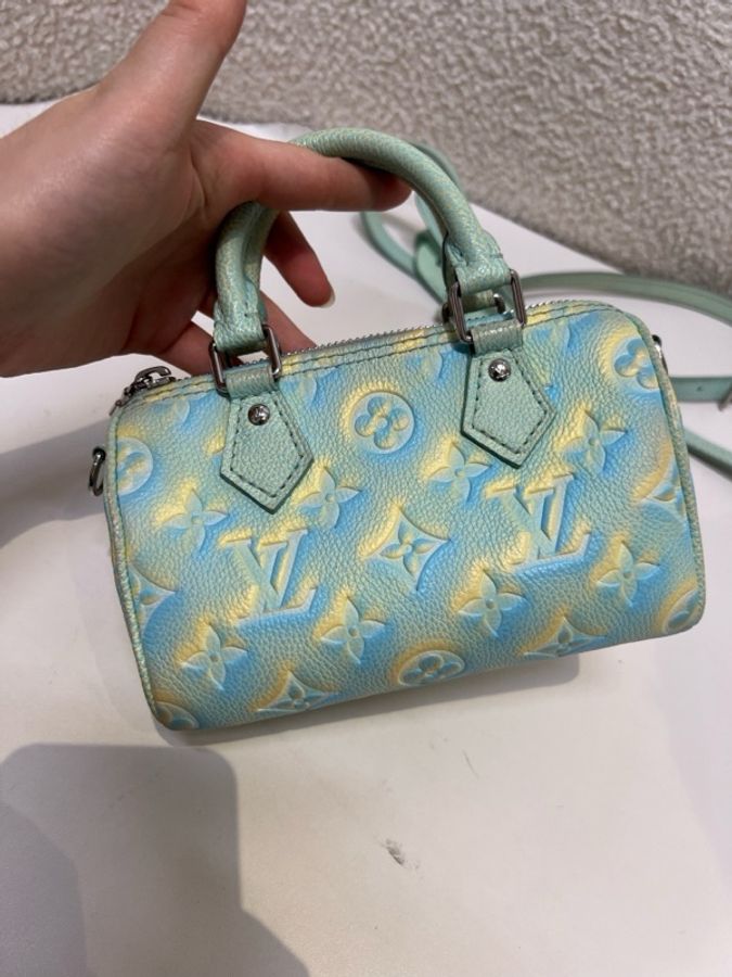 路易威登 LV speedy nano限定款 薄荷綠手提單肩斜-10
