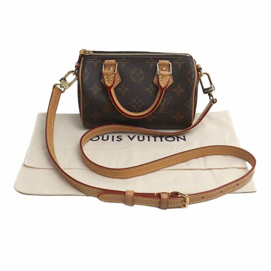 路易威登 Louis Vuitton Nano Speedy 兩用單肩背包 棕色 M81085 女士-9