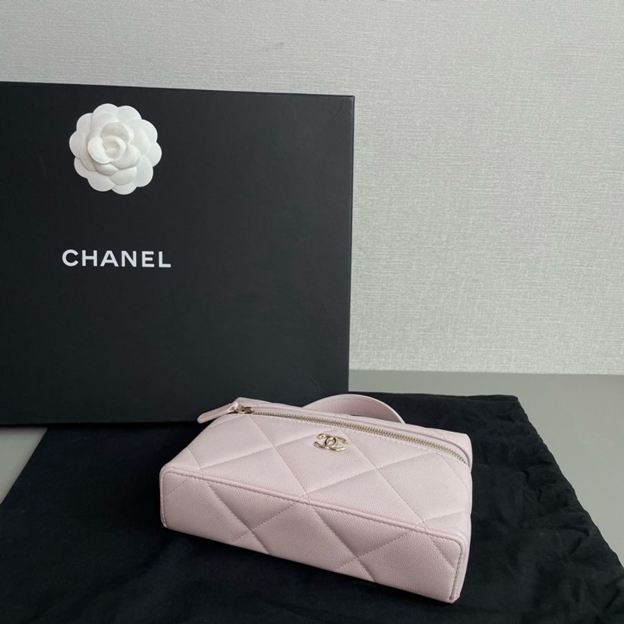 💎Chanel香奈兒|25K淡粉色荔枝皮大菱格紋LP盒子包鏈條包|98新芯片款-6