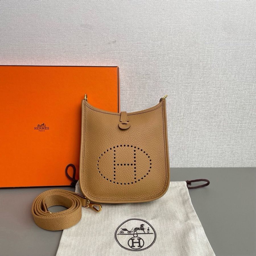 🐎Hermes愛馬仕|Evelyne mini 伊芙琳|餅乾色金扣|99新|Z刻-1