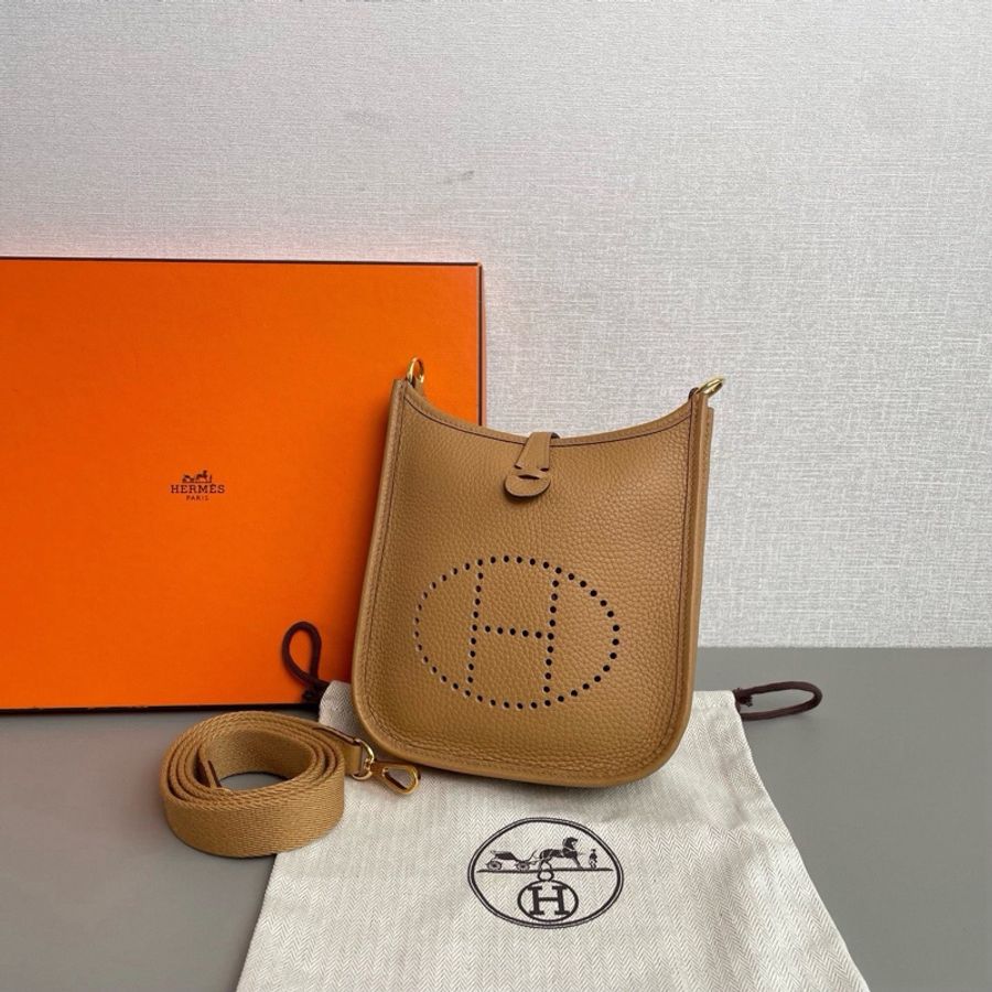 🐎Hermes愛馬仕|Evelyne mini 伊芙琳|餅乾色金扣|99新|Z刻-3