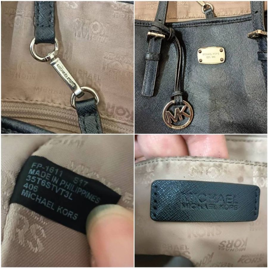 Michael kors 正版 海軍藍帆布包身 有庫存折舊 容量超大 手提 肩背包 大托特包 請看商品敘述-5