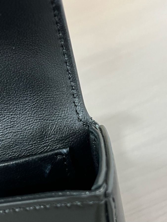 Celine/賽琳 TRIOMPHE黑金凱旋門光面牛皮腋下鏈條包單肩包-15