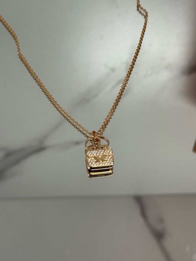 Hermes 愛馬仕 康康項鍊 18K玫瑰金滿鑽-4