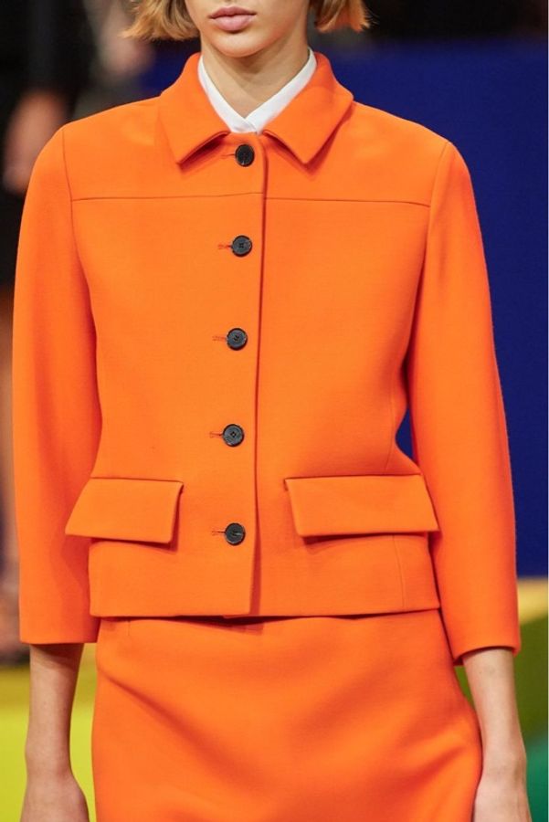 Dior Jacket 橙色翻領羊毛短外套-2