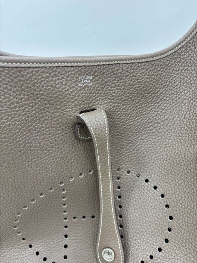 Hermes 愛馬仕evelyne29大象灰銀扣 伊芙琳單肩斜挎包 Y刻 有購證-7