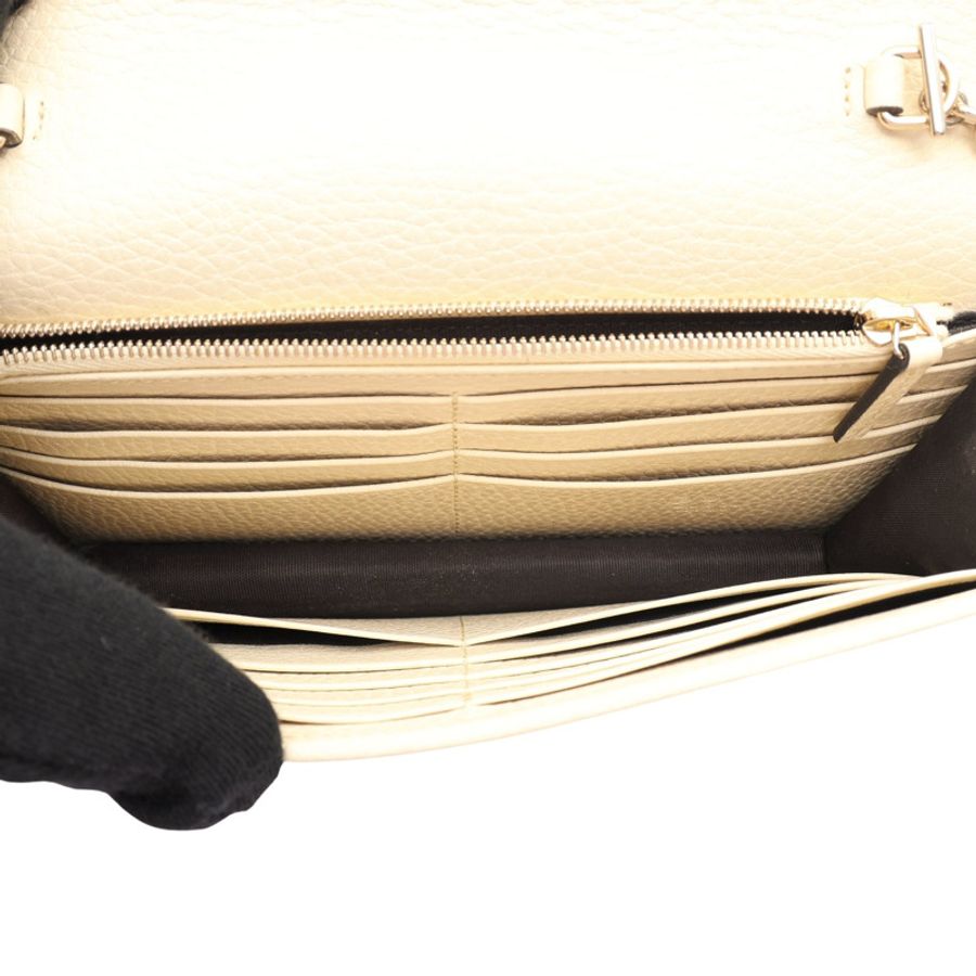GUCCI 古馳 Interlocking G 肩背包 米色 粒面牛皮 615523-2