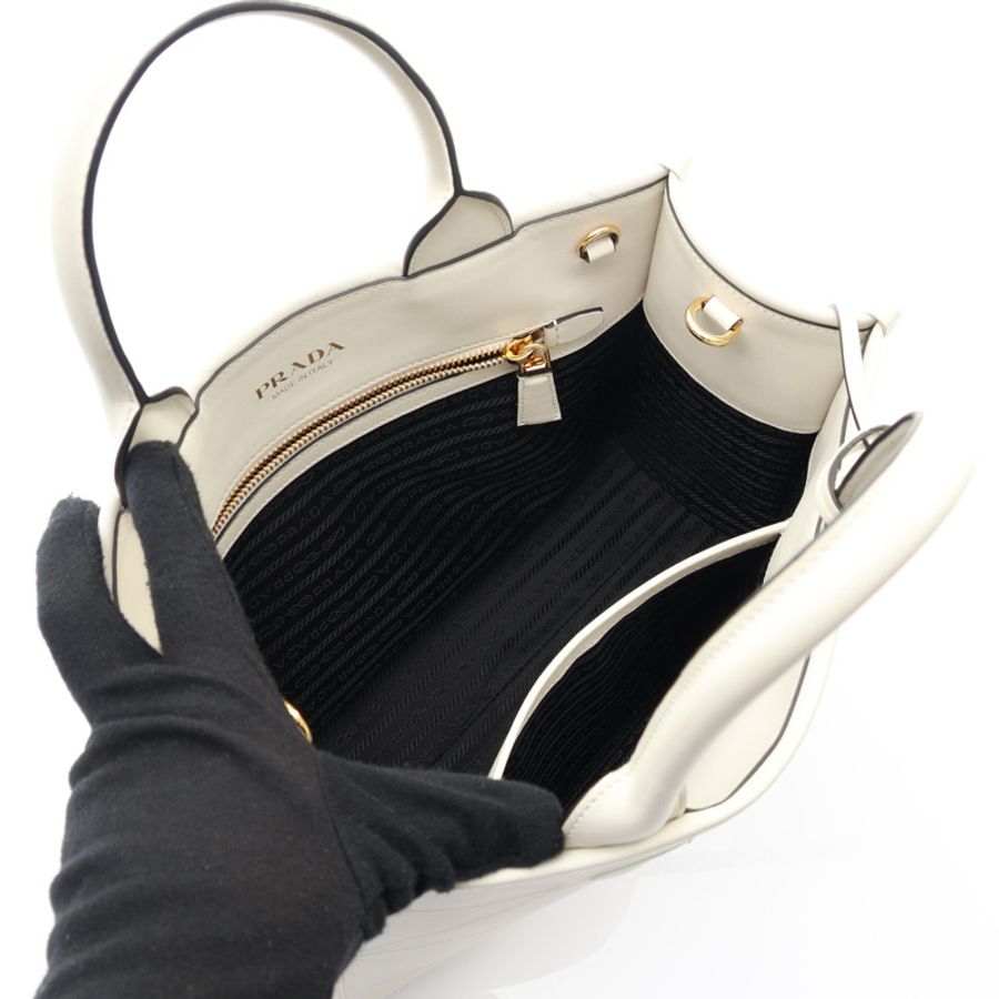 PRADA 普拉達 Symbole 兩用包 白色 牛皮 1BA379-2