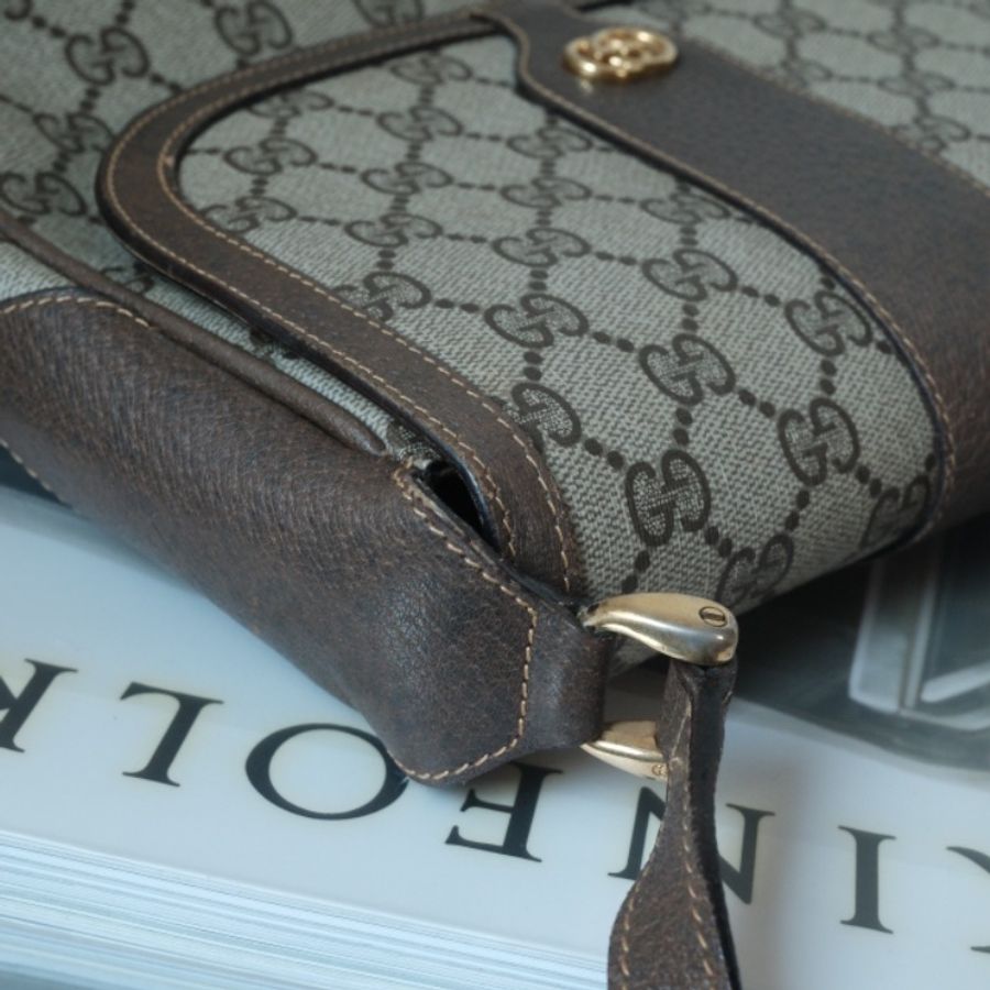 Gucci 1980s Accessory Collection 古馳經典雙 G 老花馬鞍斜背包-4