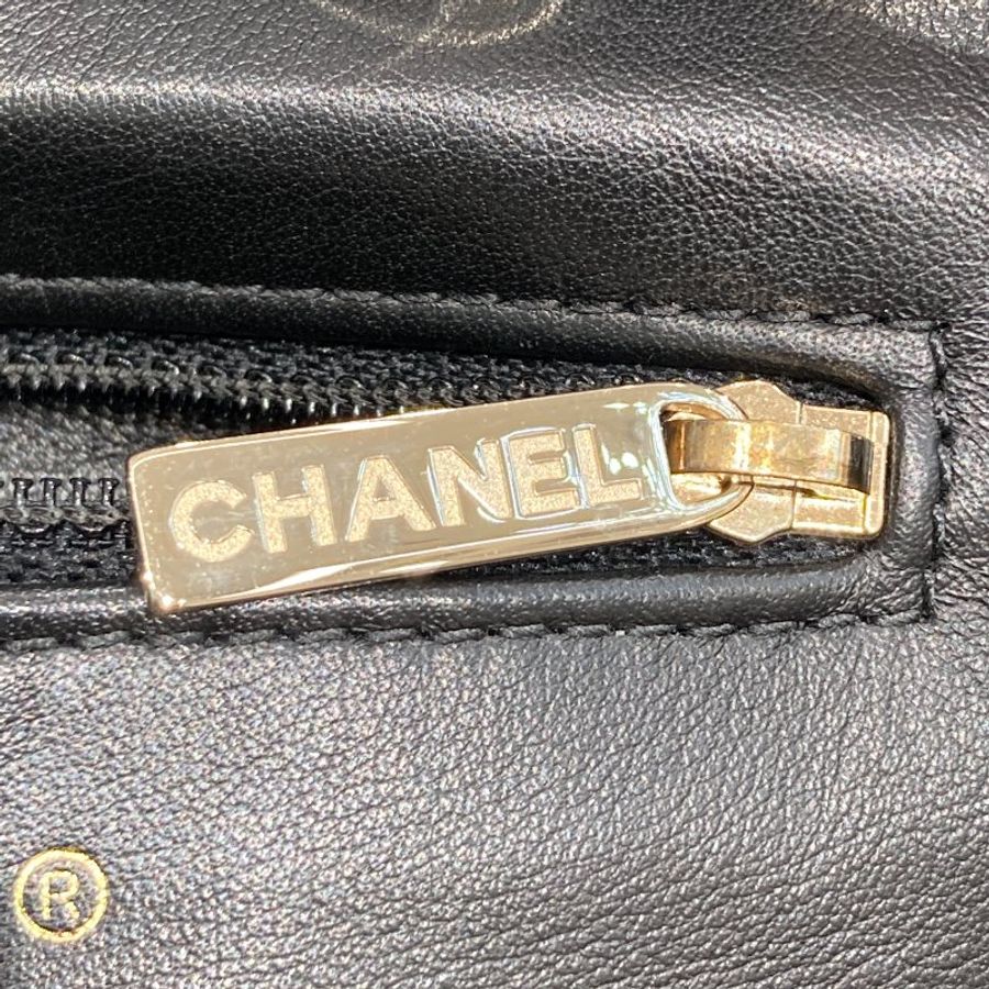 CHANEL 香奈兒 後背包 AS0926 菱格粒紋牛皮 黑色 淡金釦-17