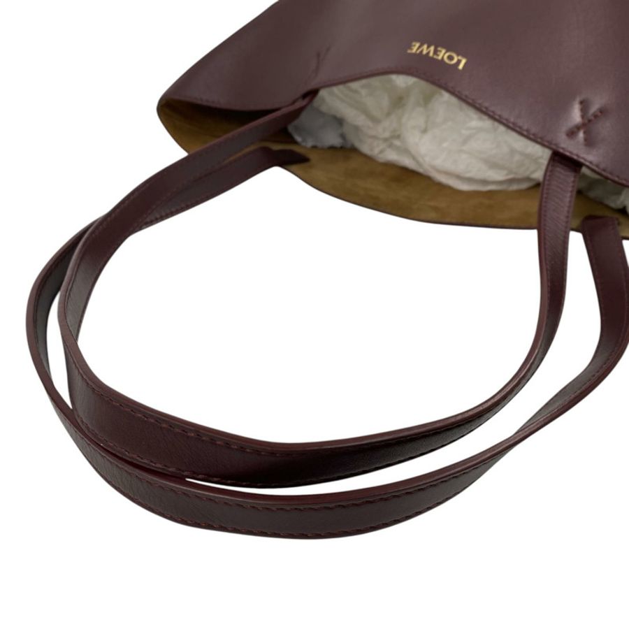 △ LOEWE 羅意威 Wine Red Calfskin Puzzle Fold Tote Bag 酒紅色小牛皮托特袋-267015094-15