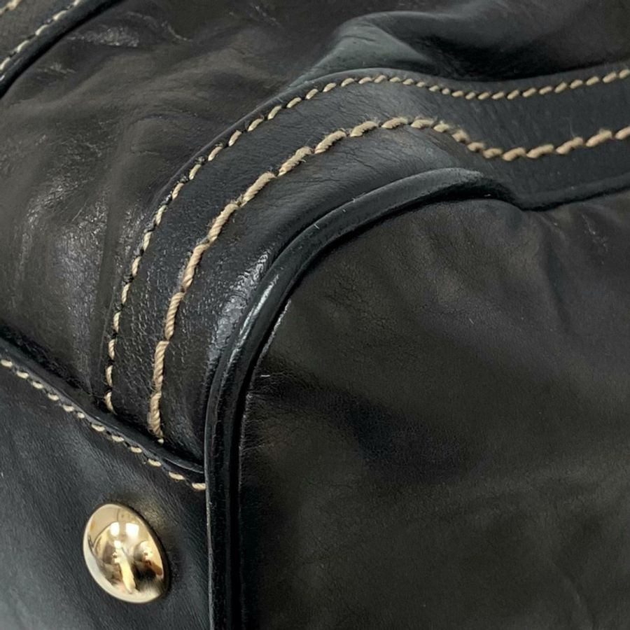 ☆ GUCCI 古馳 Black Calfskin Duquessa Line Handbag 黑色小牛皮手挽袋 181487-267015638-11