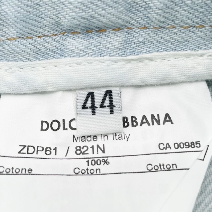Dolce & Gabbana D&G 義大利製深藍撞色明線直筒牛仔褲-3