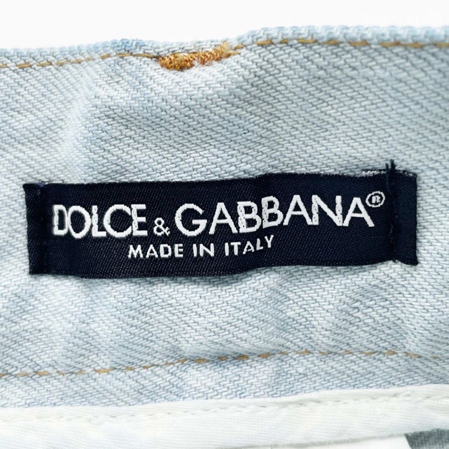 Dolce & Gabbana D&G 義大利製深藍撞色明線直筒牛仔褲-10