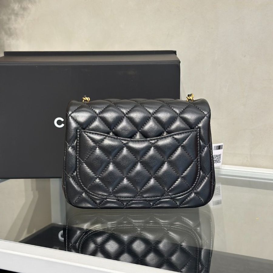 CHANEL 經典口蓋包方胖子 17 - 金球黑金-22