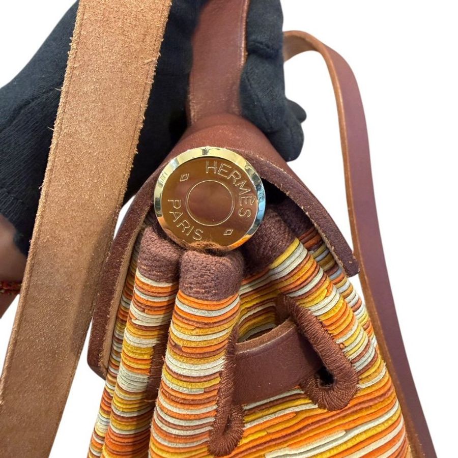 HERMES Herbag 31棕皮拚Vibrato斜背包-12