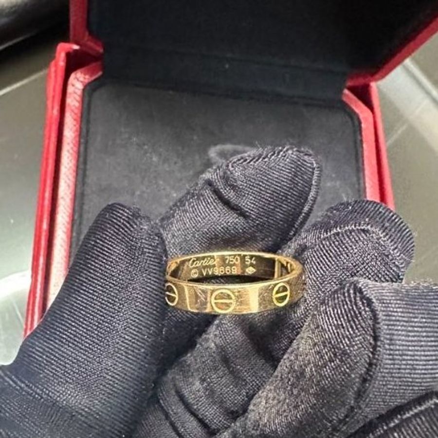 CARTIER LOVE18K金窄版戒指18K玫瑰金54-4