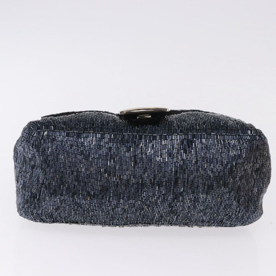 【日本直送】FENDI Mamma Baguette 單肩包 串珠 海軍藍 銀色 正品 yk20696SAM-8