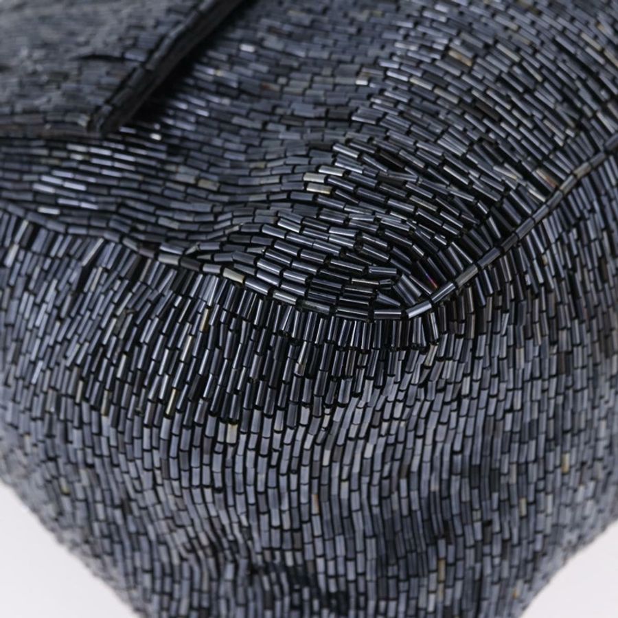 【日本直送】FENDI Mamma Baguette 單肩包 串珠 海軍藍 銀色 正品 yk20696SAM-9