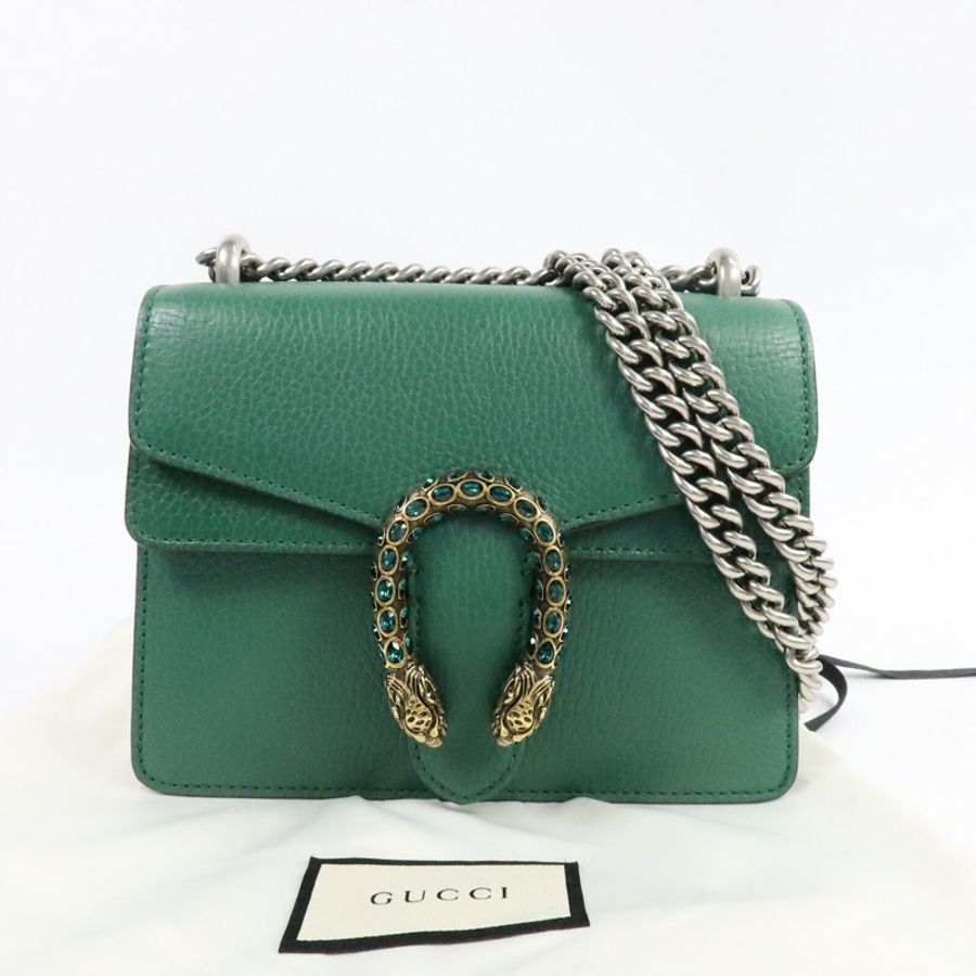 GUCCI 牛皮皮革Dionysus鏈帶肩背袋-9