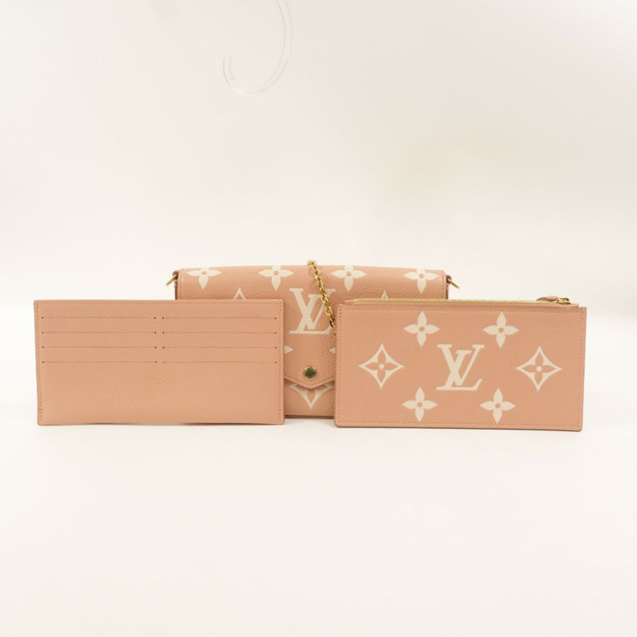 LOUIS VUITTON Monogram Empreinte Pochette Felicie鏈帶肩背袋-12