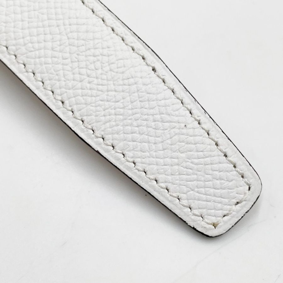 Hermès 愛馬仕 白色Epsom皮雙面腰帶帶身 無扣頭-4
