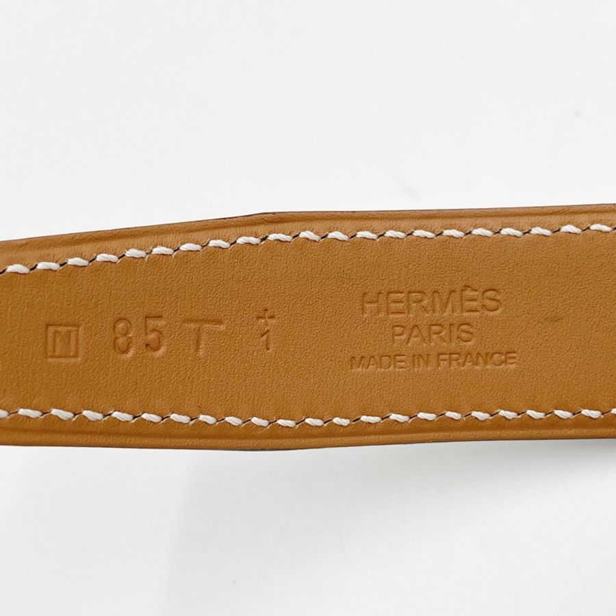 Hermès 愛馬仕 白色Epsom皮雙面腰帶帶身 無扣頭-11