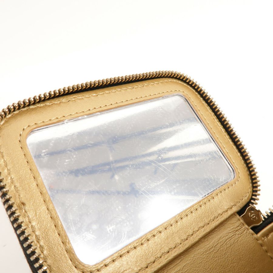 CHANEL 羊皮皮革Mini Vanity Case With Gold Ball金扣鏈帶肩背袋-11