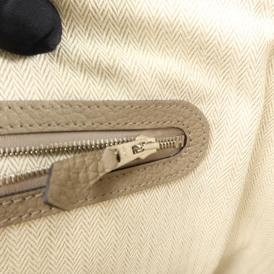 HERMES Negonda皮革Garden Party PM手挽袋Gris Tourterelle-8