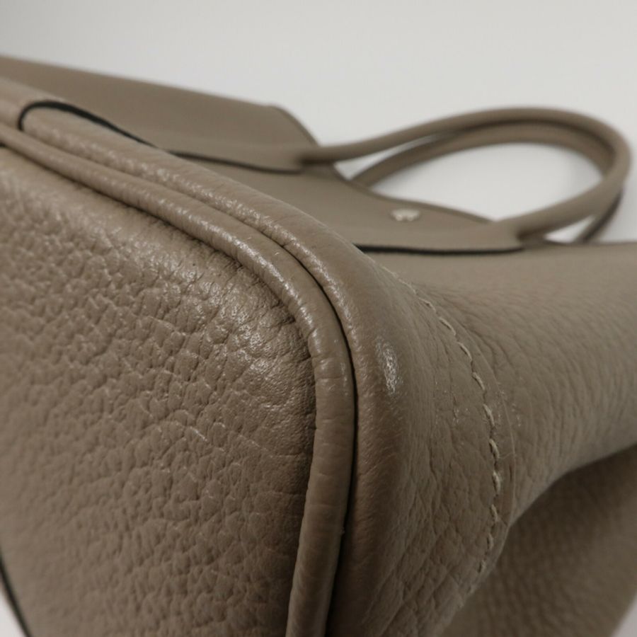 HERMES Negonda皮革Garden Party PM手挽袋Gris Tourterelle-12