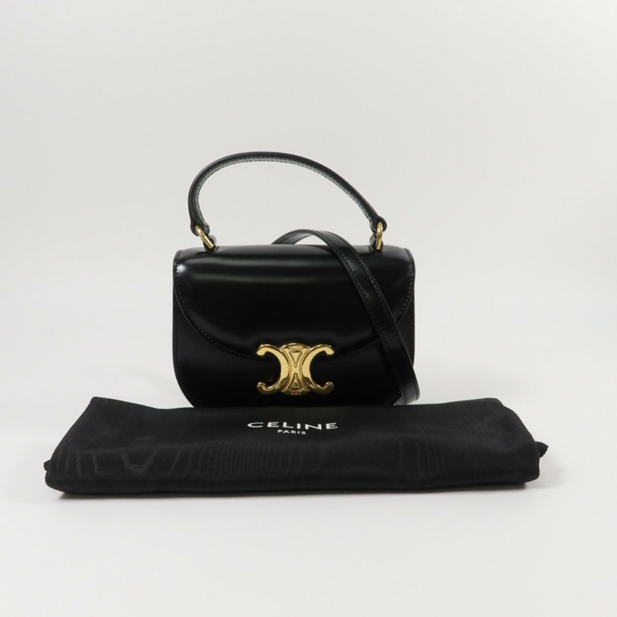 CELINE 牛皮皮革Mini Besace Clea手挽肩背兩用袋-11