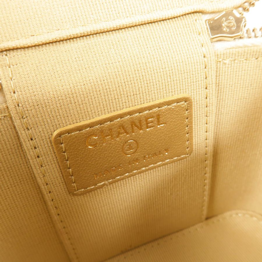 CHANEL 羊皮皮革Mini Vanity Case With Gold Ball鏈帶肩背袋-8