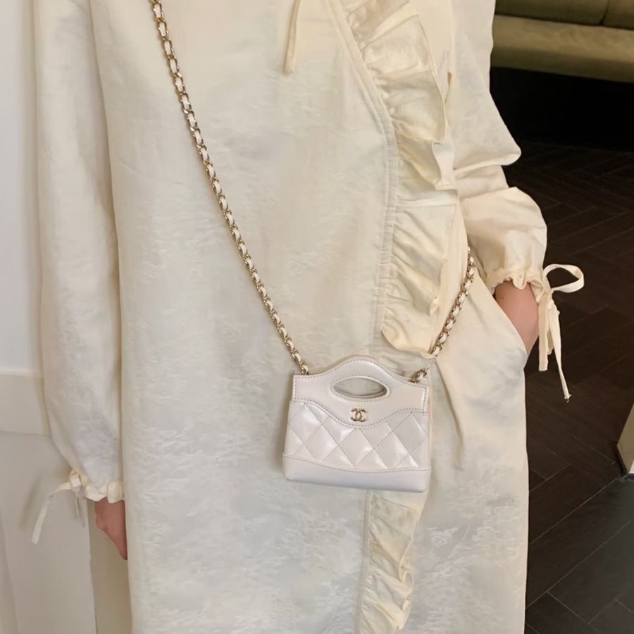 🌷芯片款帶票!Chanel 31bag supermini 白色-7