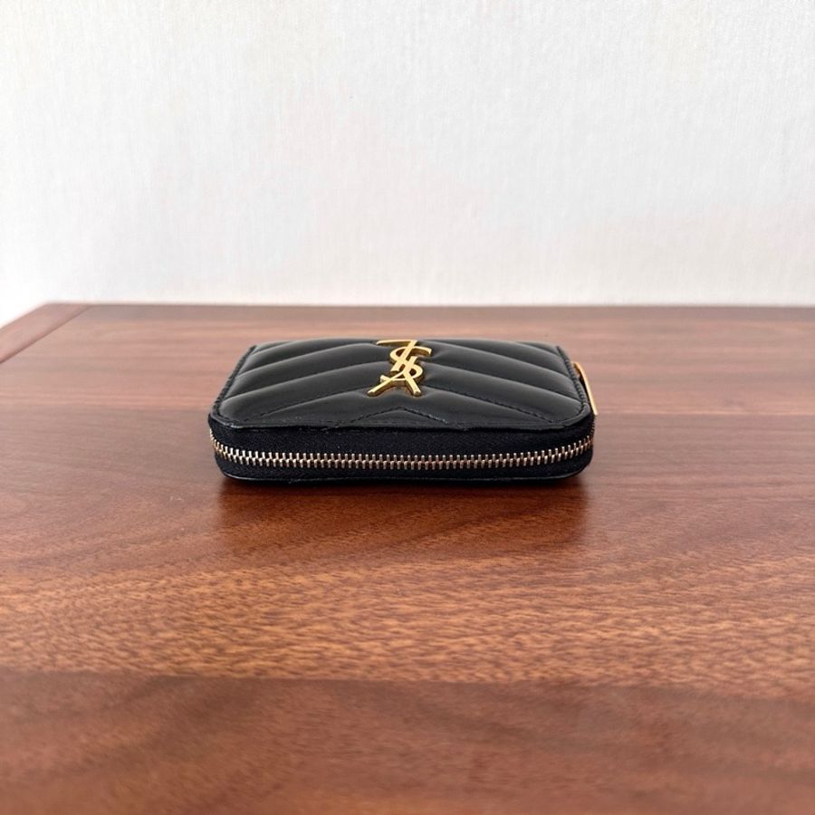 YSL聖羅蘭 經典黑金零錢鑰匙包 尺寸11*2*7cm-6
