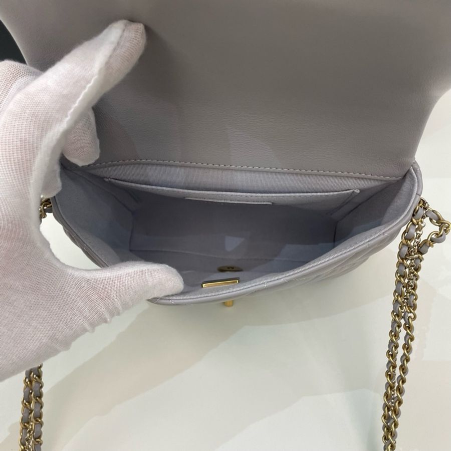 Chanel 香奈兒 珍珠灰 鴛鴦金扣CF 方胖子 芯片-7