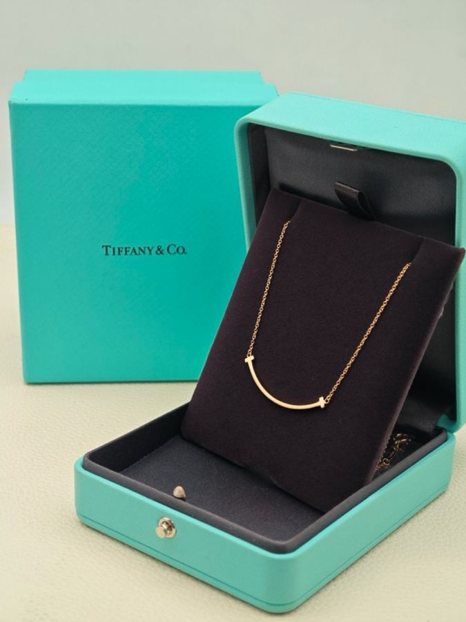 Tiffany 帝芙尼 笑臉項鍊 小號 玫瑰金色。-3