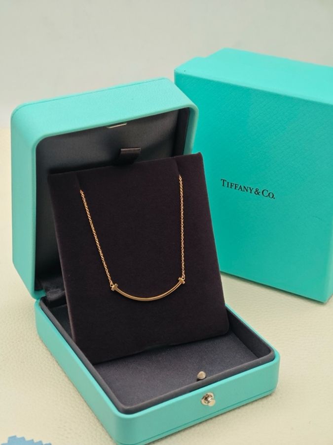 Tiffany 帝芙尼 笑臉項鍊 小號 玫瑰金色。-4