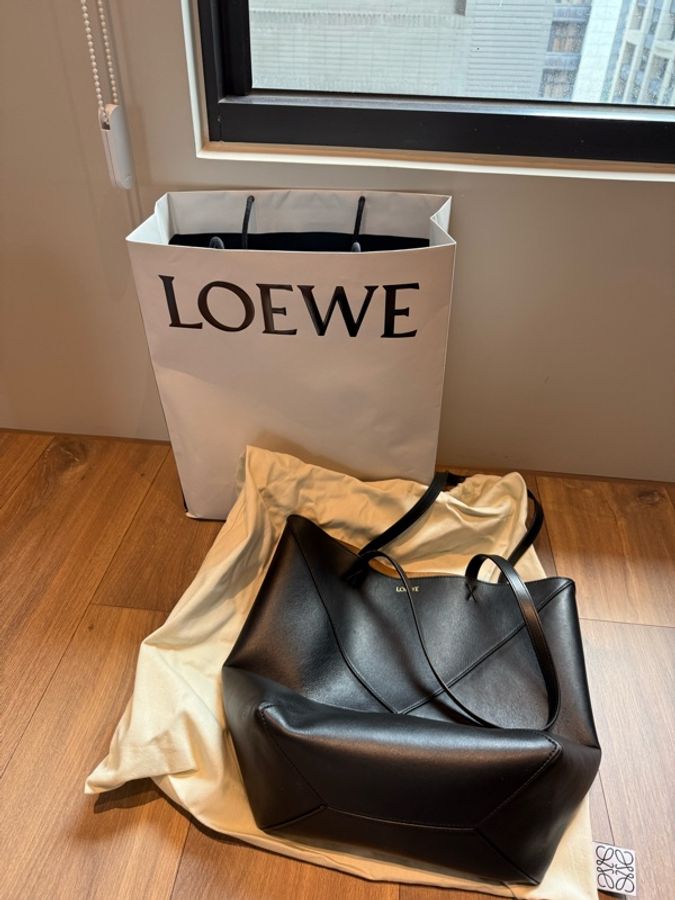 LOEWE Puzzle Fold Tote Medium 黑色 托特包|專櫃正品|附完整配件-3