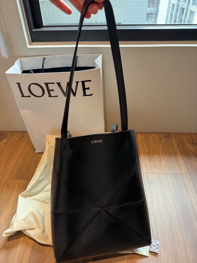 LOEWE Puzzle Fold Tote Medium 黑色 托特包|專櫃正品|附完整配件-4