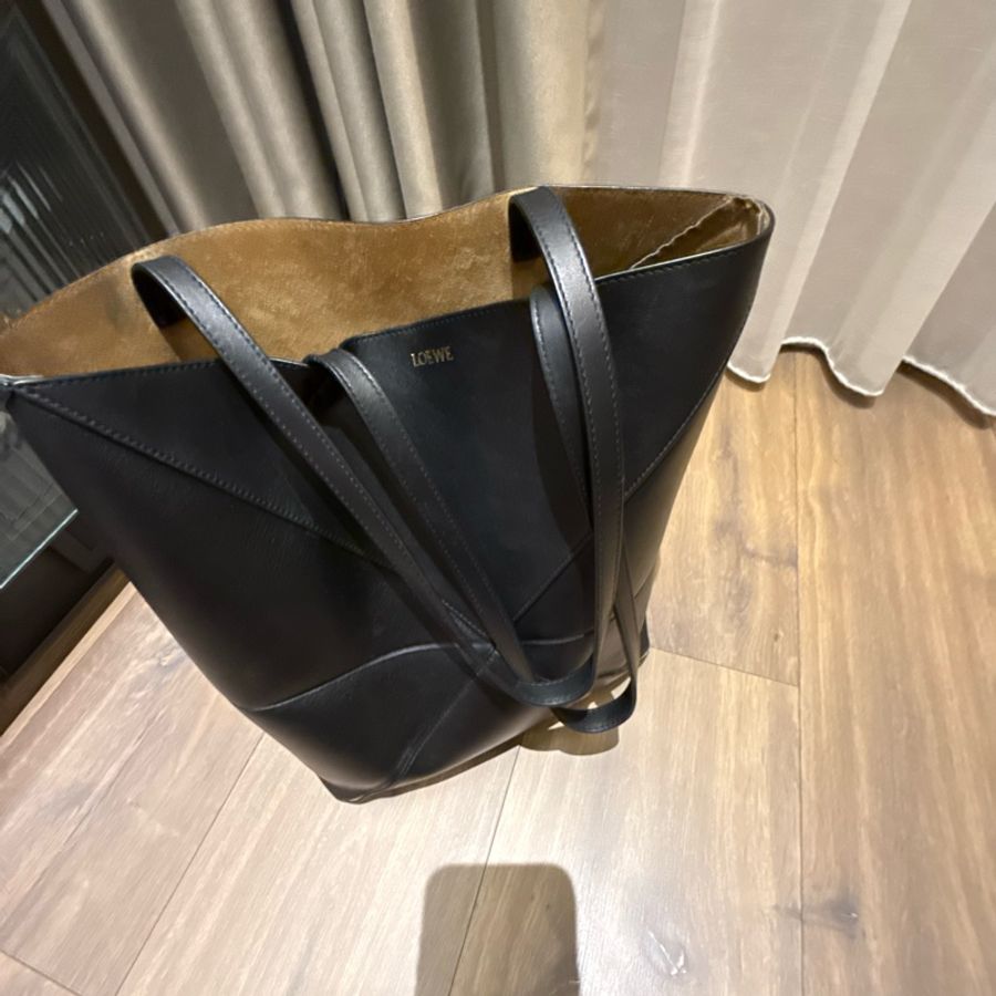 LOEWE Puzzle Fold Tote Medium 黑色 托特包|專櫃正品|附完整配件-12