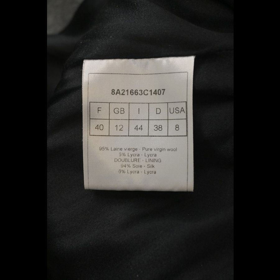 Dior 灰色羊毛侧边纽扣收腰腰带连衣裙-9
