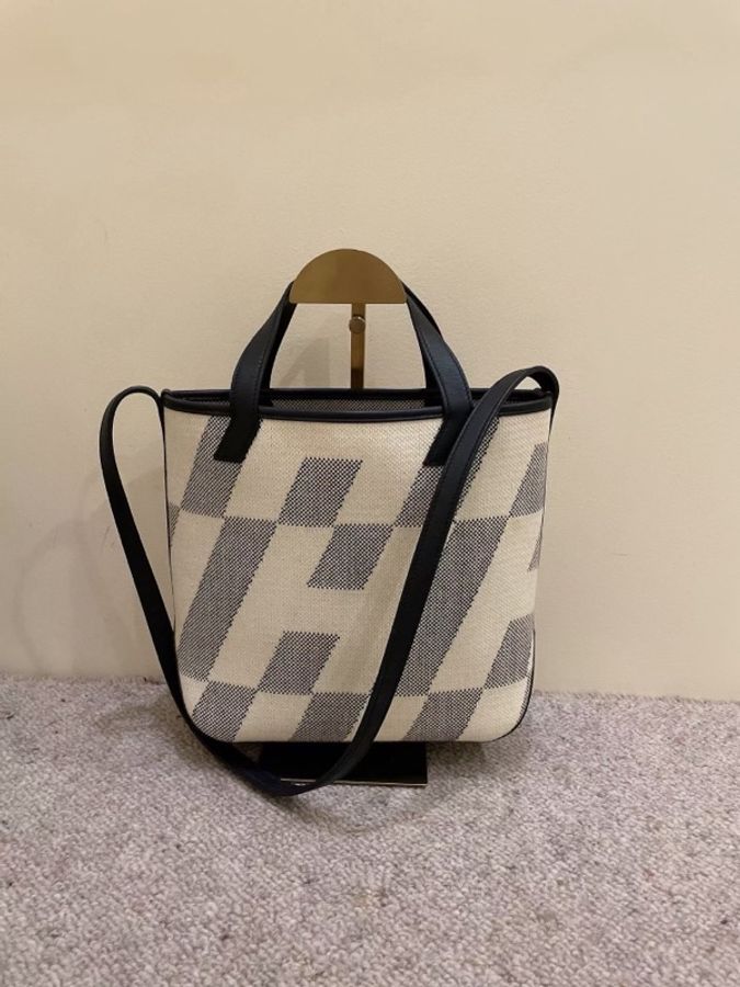 Hermes 愛馬仕 熊貓黑白拼色 Cabas27 兩用tote Z刻 無配件 尺寸:27x24x9.5cm-1
