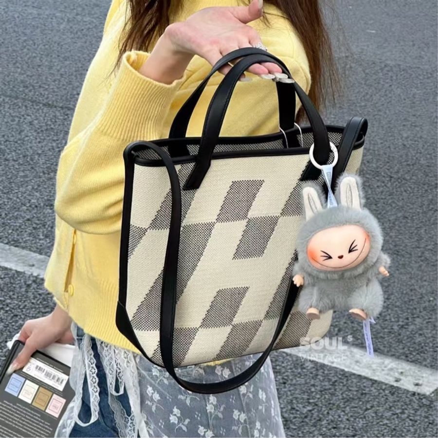 Hermes 愛馬仕 熊貓黑白拼色 Cabas27 兩用tote Z刻 無配件 尺寸:27x24x9.5cm-7
