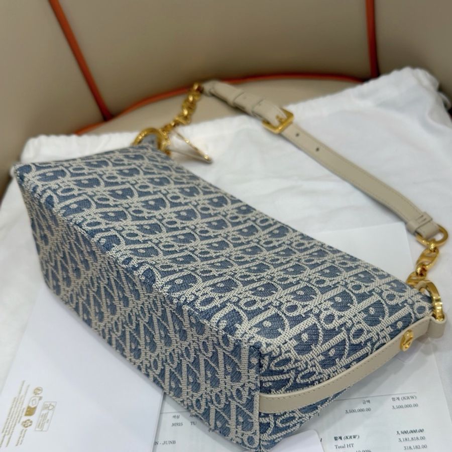 999新 Dior 迪奥Diorstar Hobo海盐蓝老花星星饭盒包-5