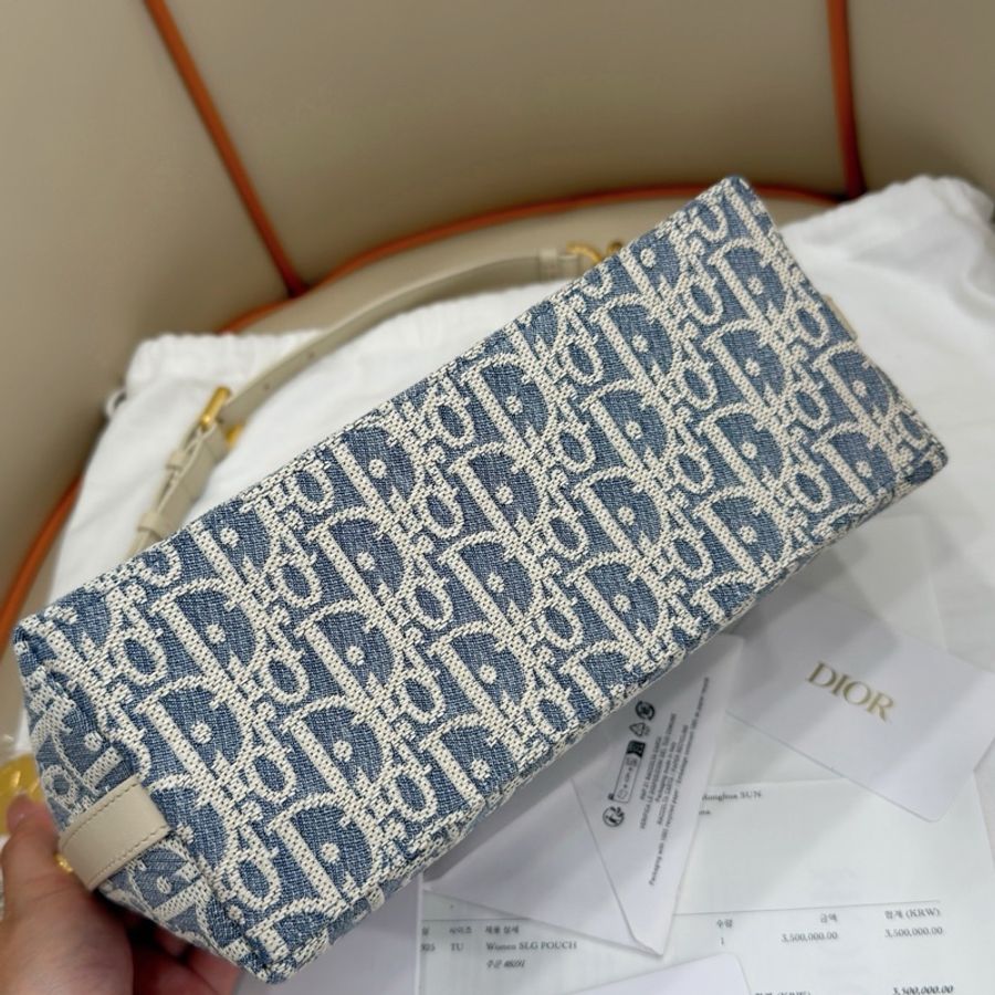 999新 Dior 迪奥Diorstar Hobo海盐蓝老花星星饭盒包-7