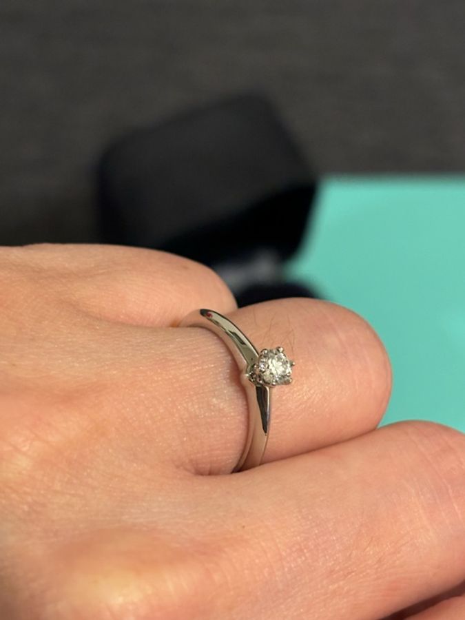 Tiffany 六爪鑽 0.24ct 美物-8
