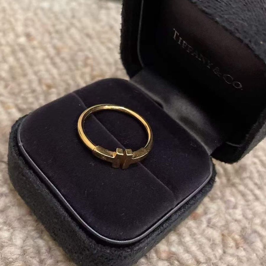 Tiffany&co 蒂芙尼 玫瑰金T形戒指 56號-4