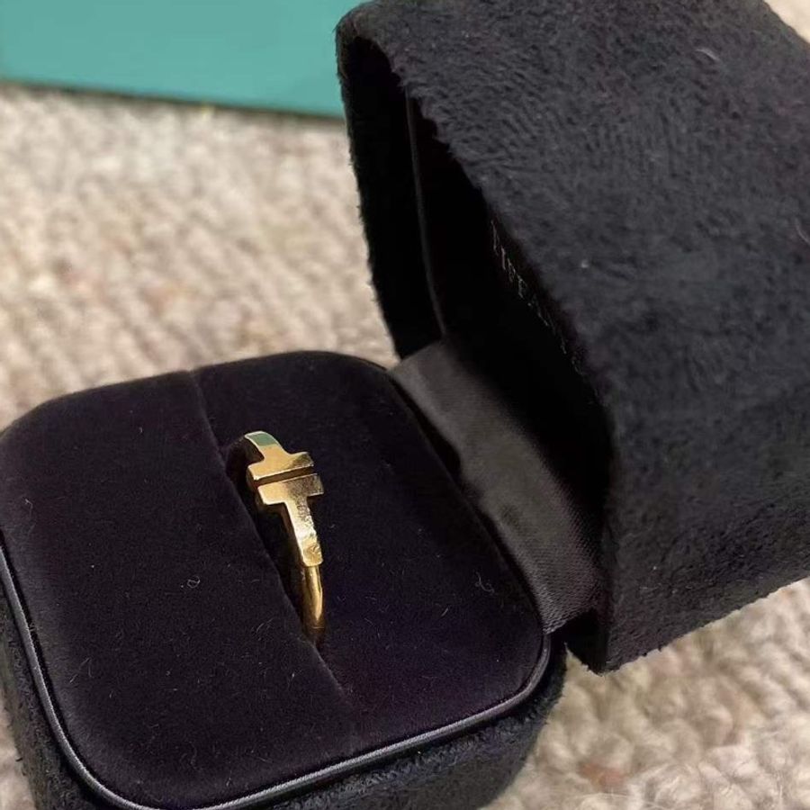 Tiffany&co 蒂芙尼 玫瑰金T形戒指 56號-7
