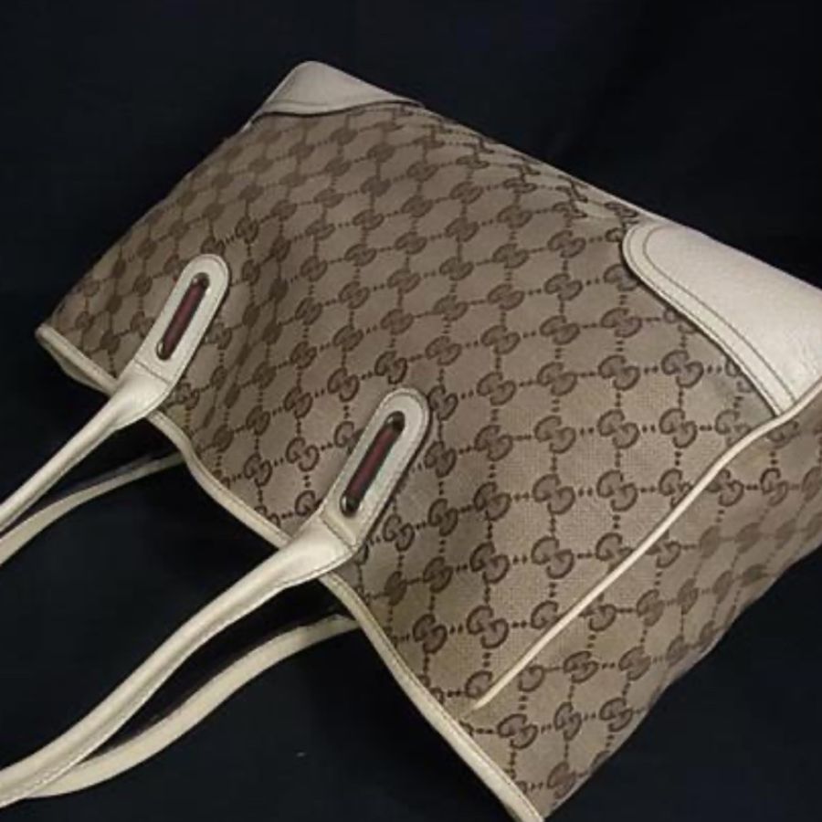 Gucci • 經典老花拼皮蝴蝶結托特包-5