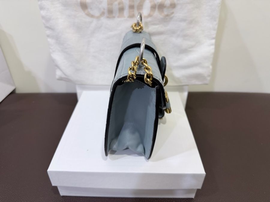 Chloe Aby Chain Mini 霧藍色鏈條包-2